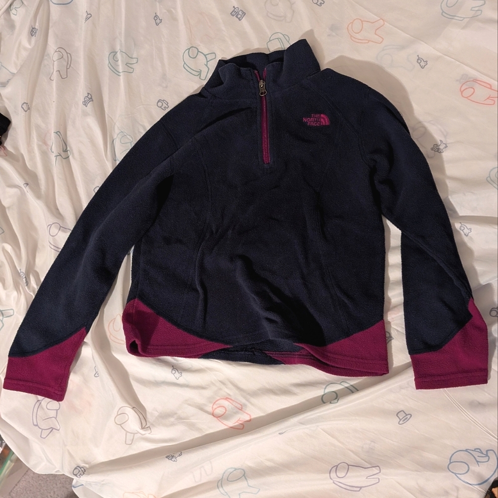 Girls North face quarter zip fleece